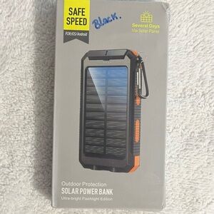 Portable Solar Charger Power Bank 36800mAh Dual Flashlight USB Compass Camping